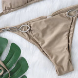 Halter Metal Chains Diamond Bikini Women Swimsuit Female Brazilan Swimwear Two Pieces Bikini Set High Cut Bathing Suit Swim Lady