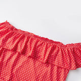 Women's Fashion Dress Ruffle Off Shoulder Sleeveless Dots Print Slim Fit Mini Dress for Party Club Dating Summer Streetwear