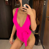 Long Strap Wrap Around Swim Suit For Women Swimwear One Piece Swimsuit Female Bather Snake Print Bathing Suit Beach V852SW