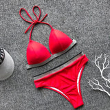 2025 Push Up High Waist Bikini Women Swimsuit Female Swimwear Two Pieces Bikini Set Halter Bra Cup Bathing Suit Swim Beach Wear