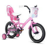 Joystar Kids Bike For Girls With Training Wheels Doll Seat