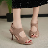 2026 Summer Fashion Buckle Pointed Toe Women's High Heel Sandals Anti-Slip Elegant Dress Fish Mouth Shoes Large Size Femininas