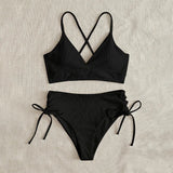 Sexy Bandage High Waist Brazilian Bikinis Sets Swimsuit Swimwear Swimming Suit for Women 2023 New Bikini Mujer Biquinis