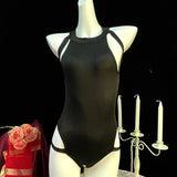 Sexy Crotchless Lingerie Women Hollow Sexiest Bodysuit Erotic Costumes Baby Doll Dress Elastic Porn Underwear Open Crotch Outfit
