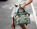 Jungle Pattern Women's Handbags Large Capacity Crossbody Bag Belt Lettering Decoration Shoulder Bag 2024 Designer Luxury Bag