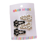 New polka dot hair clip black and white color clip girl versatile bangs clip hair accessory for short hair