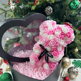 Rose Bear Gift 25cm Artificial Teddy Rose Bear with Box