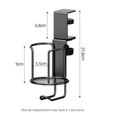 2 in 1 No Drill Desk Cup Holder Adjustable Upgraded Arm Clamp Stand 360 Degree Rotating Table Edge Clamp Anti-Fall Cup Holder