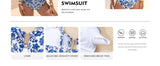 Women Sexy Floral Bikini High Waist Tummy Control Floral Bikini U Line Cross Back Padded Bikini Two Piece Beach Swimsuit