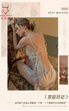 TJ large size sexy suspender skirt women's home nightgown