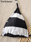 XS - L Sexy Zebra Halter High Leg Cut Bikini Women Swimwear Female Swimsuit Two-Pieces Bikini Set Bather Bathing Suit Swim V6799