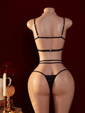 Sexy Lingerie Open Bra Set Transparent Lace  Deep V Open Bra And Panty Sets Erotic Costumes Women Sleepwear Plus Size Underwear