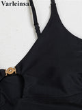 XS - L V Neck Tankini Cut Out Bikini Women Swimwear Female Swimsuit Two-pieces Bikini set Padded Bather Bathing Suit Swim V7839