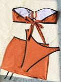 With Skirt Bandeau Brazilian Bikini Women Swimwear Female Swimsuit Three-pieces Bikini Set Bather Bathing Suit Swim Beachwear