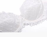 French Anime Style Lingerie Set Ultra Thin White Lace Bra Small Breasts Push Up Traceless Bralette Pure Desire Gathering Sexy BB