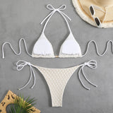 2026 Halter String Bikinis Sexy Triangle Swimsuit Women Plaid Swimwear Female Bathers Bathing Swimming Swim Suit Beachwear