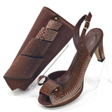 Doershow new fashion Italian Shoes And Bag Sets For Evening Party With Stones Italian Leather Handbags Match Bags! 1-6