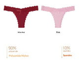 1pcs Low Waist Sexy Lace Elegant Lady Thongs Underwear Solid Breathable Sexy Lingerie Floral Female Panties Bow Women's G-string