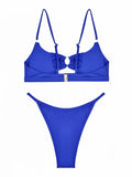 Hollow Out Bikini 2026 Solid Ring Link Swimsuit Women Padded Swimwear Female Bathers Bathing Swimming Swim Suit Beachwear