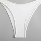 Halter Pearls V-Bar Underwired Bra Cup Bikini Women Swimwear Female Swimsuit Two-pieces Bikini Set Push Up Bathing Suit Swim