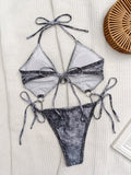 2026 Sexy Cowboy Monokini Swimsuit One Piece String Ring Link Swimwear Women Bathers Bathing Swimming Swim Suit Female Beachwear