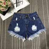 Summer Stretchy Hot Short Pants Women's High Waisted Cut Off Denim Shorts Ripped Distressed Frayed Hem Jeans Shorts
