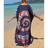 2026 New Colorful Kaftan Tunic Beach Dress Beach Wear Beachwear Beach Cover Up Cover-upsLoose Maxi Dress Female Women V4428