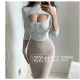 WOMENGAGA Mid Length Skirt For Elegance Apricot Slim Mini Dress Sweet Sexy Korean Women 2023 Skirts High Waist Fashion HGR0