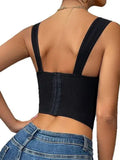 New Hot Girl Black Lace Trim Inner Wear Camisole Charming Outer Wear Shaping Gathered Underwire Fishbone Bra Casaul Elegant TFO9