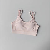 Women's Yoga Sports Bra Shock-Absorbing Gathered Front with Fine Strap Detailing Beautiful Back Design for Running Fitness Vest