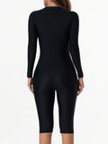 2026 Zipper Slim One Piece Swimsuit Women Long Sleeve & Knee Swimwear Female Bather Bathing Swimming Swim Surf Suit Beachwear