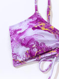 Strappy Bikini 2026 Women High Waist Swimsuit Tie Dye Drawstring Swimwear Female Bathers Bathing Swimming Swim Suit Beachwear