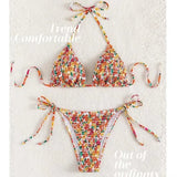 sexy floral print halter bikinis sets biquini high waist thong swimsuit Swimwear Biquini conjunto de bikini tankini beachwear