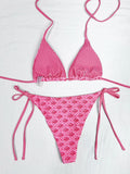 New Retro Polka Dot Tie Side Bikini Set for Women, Sexy Push Up Halter Neck Swimwear, High Waist Beach Bathing Suit, Summer