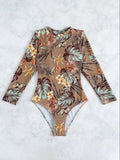 Ladies 2025 One-Piece High Collar Backless Fashionable Swimsuit Long Sleeve Suitable for Summer Beach And Swimming Pool