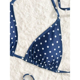 S - XL With Shorts Polka Dot Halter Bikini Female Swimsuit Women Swimwear Three-pieces Bikini Set Bather Bathing Suit Swim V8292