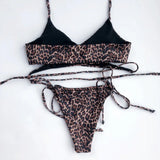 DEKA Leopard Mini Micro Bikini Set Printed Halter Swimwear Women Brazilian Female Swimsuit Two-piece Bather Bathing Suit Swim