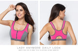 Sports Bra Women Front Zipper Double Inner Cup Push Up Patchwork Tops Female Yoga Fitness Shockproof Vest Sport Bras for Women