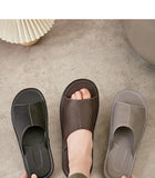 Big Size EU48 Indoor Slippers For Women Men Spring Summer House Shoes Soft Leather Anti-slip Open Toe Couples Home Floor Slides