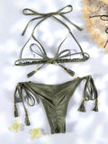Miyouj Triangle Bikini New Two Piece Suit Solid Color Beachwear 2026 Bikini Women's Swimsuits Sexy Bathsuit Micro Thong Swimwear