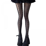 Women Y2K Lace Tights Stocking Elastic Fishnet Tights Pantyhose for Dress Date Club Cosplay Leggings Party Streetwear