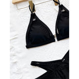 Sexy Cut Out Strappy High Cut Bikini Women Swimwear Female Swimsuit Two-Pieces Bikini Set Bather Bathing Suit Swim Lady V3863