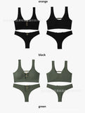 Sexy seamless underwear set push-up bra vest sports breathable push-up set