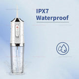 Portable Cordless Teeth cleaning machine Travel Oral Irrigator USB Rechargeable 3 Modes 4 Jet Tips IPX7 Mouth Washing Machine