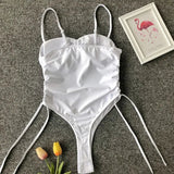 Neon Green Tummy Cut Out Female Swimwear One Piece Swimsuit Women Thong String Monokini High Leg Cut Bathing Suit Swim Bodysuit