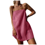 Y2k Camisole Dress Women Cotton Linen Casual Vacation Cute Spaghetti Strap Dresses Summer Trendy Beach Short Sundress 2024 Hot