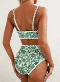 New Sexy Bikinis Print Swimsuits Women's Swimwear Push Up Female Beach Swim Wear Bathing Suits High Waist Bikini Set Pool Bather