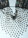 Sexy Women Rhinestone Halter Tops Tie-up Bling Body Chain Bra Going Out Lingerie Camisoles for Party Clubwear