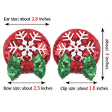Christmas 2.8"Mouse Ears Hair Clips For Children Sequins Bow Hairpins Girls Festival Party DIY Hair Accessories