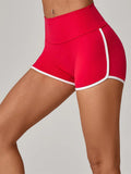 Color Blocking Patchwork Yoga Shorts Women Tight Fitting Peach Hip Lifting Sports Pants Gym Running Bike Wear Leggings